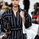 A model presents a creation by Celine, during the women's 2018 Spring/Summer ready-to-wear collection fashion show in Paris, on October 1, 2017. / AFP PHOTO / Bertrand GUAY (Photo credit should read BERTRAND GUAY/AFP/Getty Images)